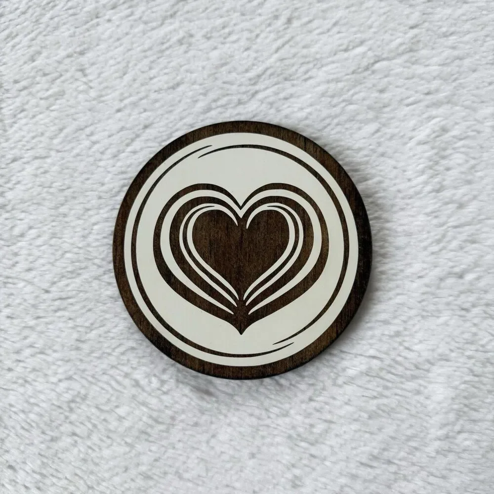 Handmade Wooden Coffee Theme Coasters Set Of 4